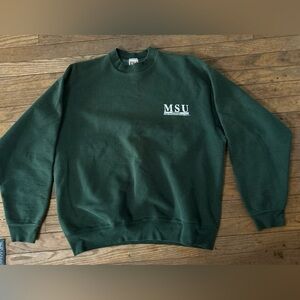 Fruit of the Loom Dark Green MSU Crewneck Sweater